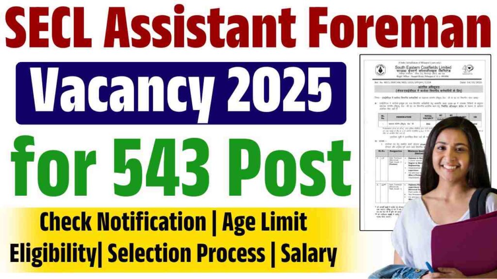 SECL Assistant Foreman Vacancy 2025