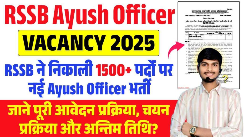RSSB Ayush Officer Vacancy 2025