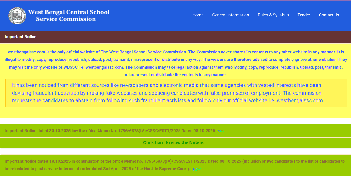 WBSSC Non Teaching Vacancy 2025