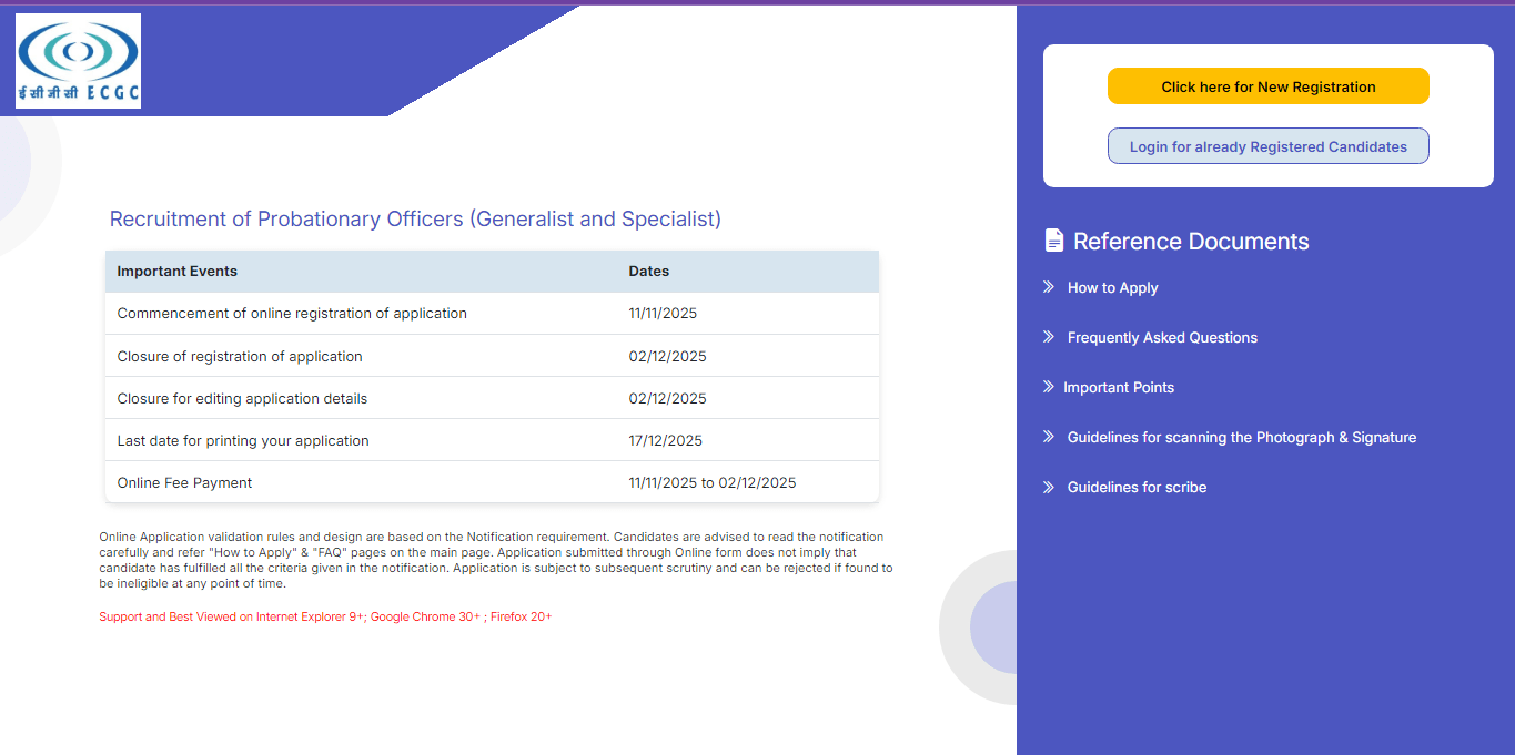ECGC PO Vacancy 2025