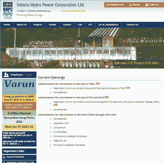 OHPC MT & DET Vacancy 2025