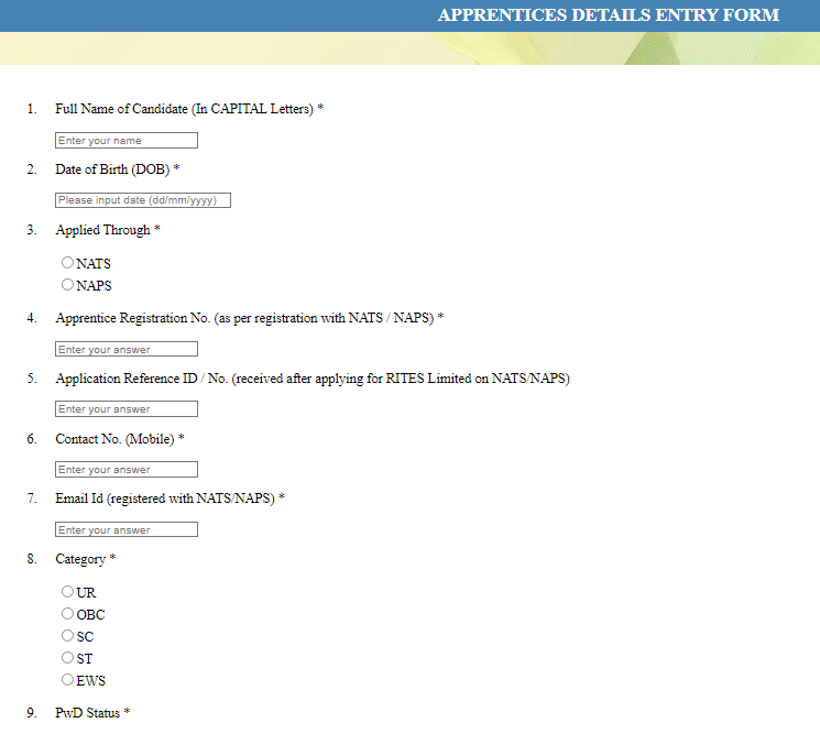 RITES Apprentice Vacancy 2025