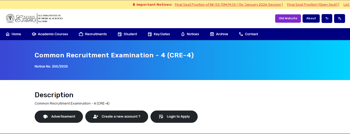 AIIMS 4th CRE Group B & C Recruitment 2025