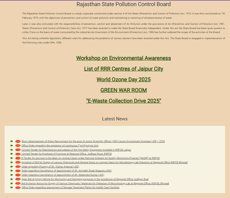 RSPCB JSO / JEE Vacancy 2025