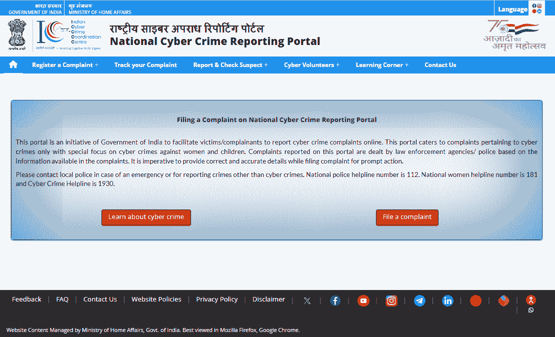 Report Cyber Crime Online 2025