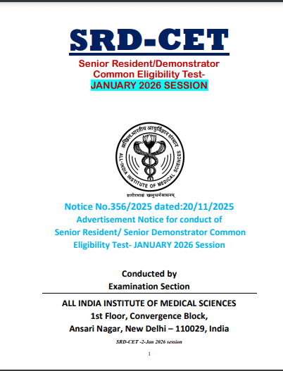AIIMS SRD-CET 2026