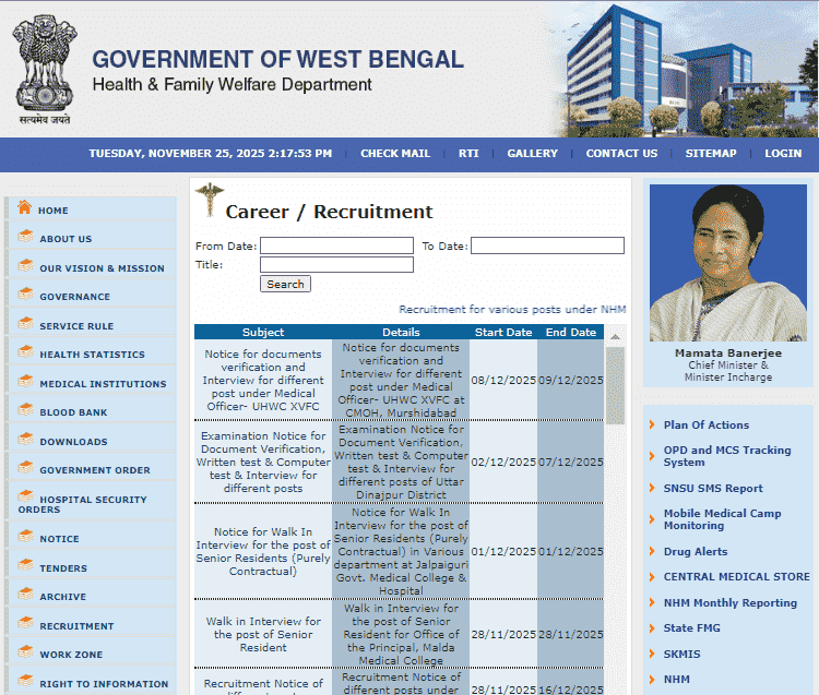 CMOH Nadia Recruitment 2025