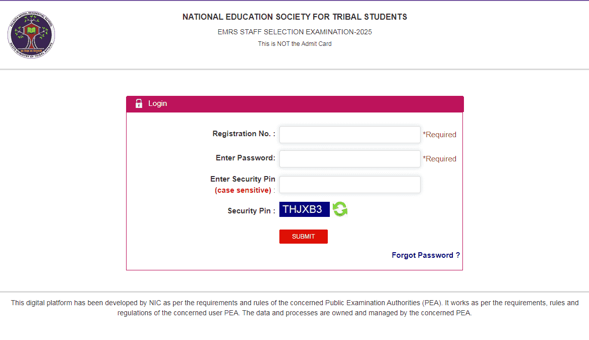 EMRS ESSE Exam City Slip 2025