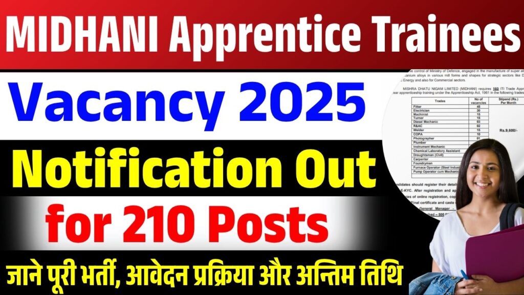 MIDHANI Apprentice Trainees Vacancy 2025