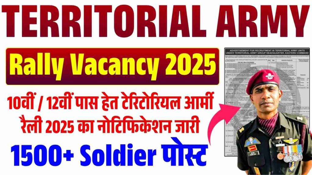 Territorial Army Rally Vacancy 2025