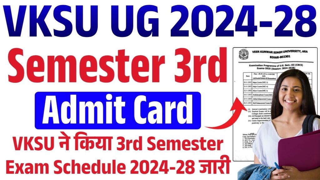 VKSU UG Semester 3 Admit Card 2024-28