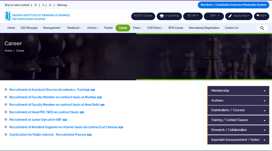 IIBF Junior Executive Recruitment 2025