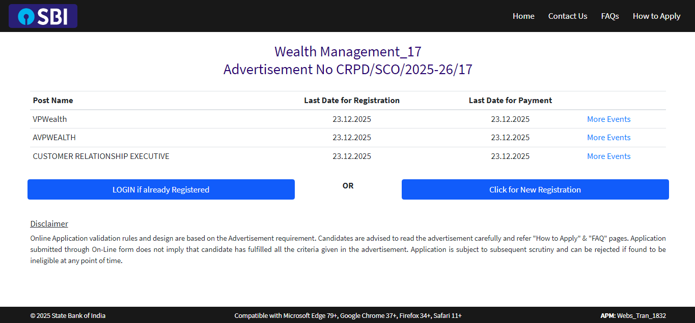 SBI Specialist Cadre Officers (SCO) Recruitment 2025