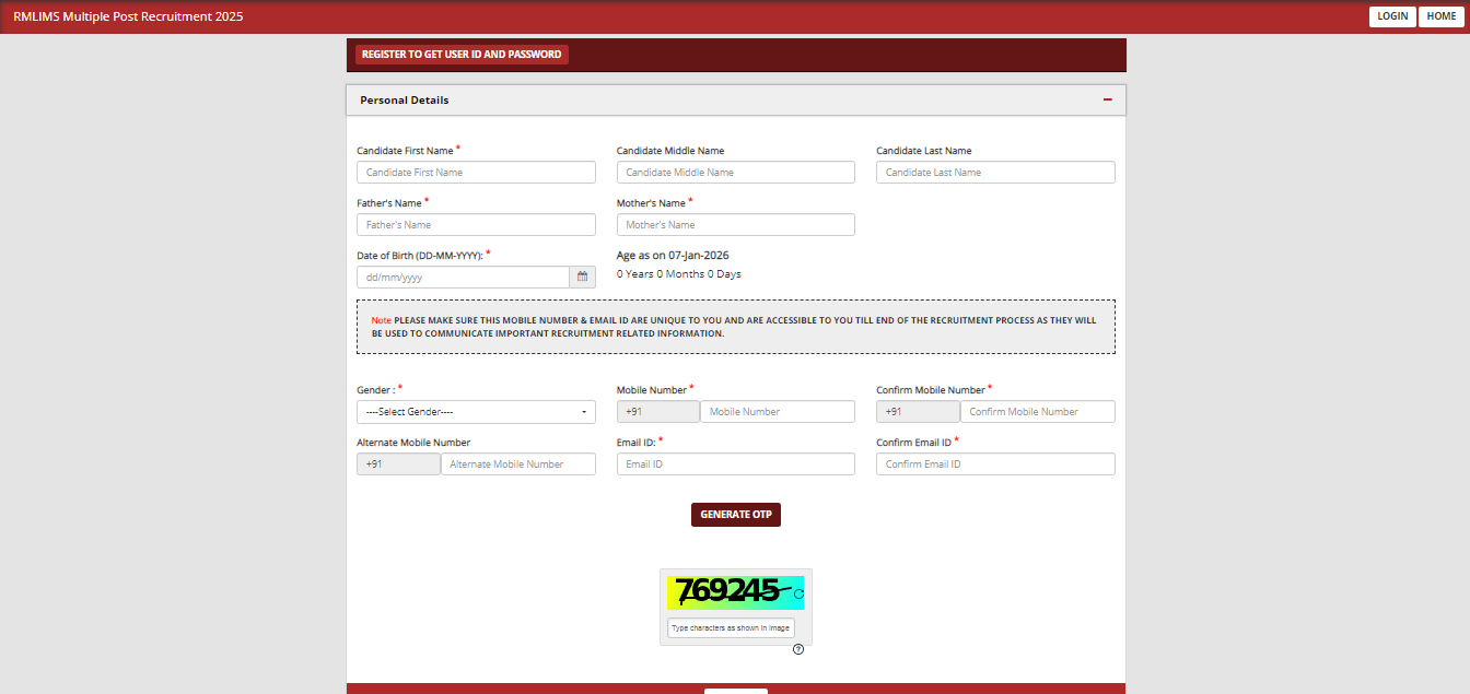 RML Non Teaching Vacancy 2025