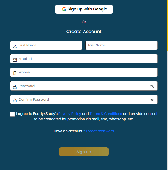 Not Registered Yet ? Create an account