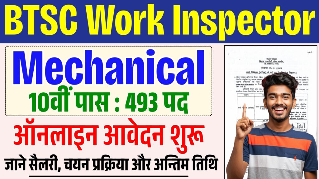 BTSC Work Inspector Mechanical Recruitment 2025