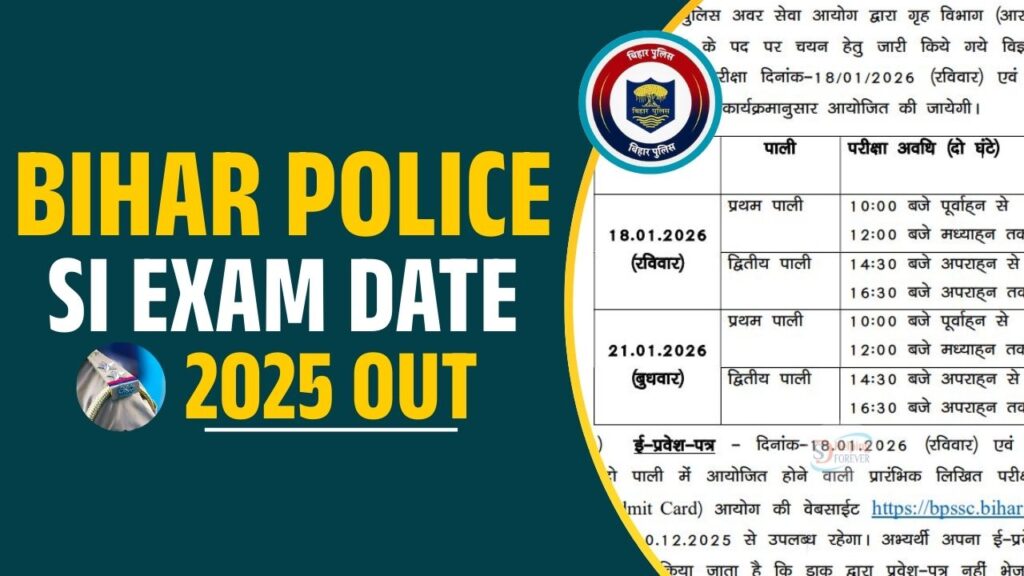 BPSSC Bihar Daroga Exam Date 2025