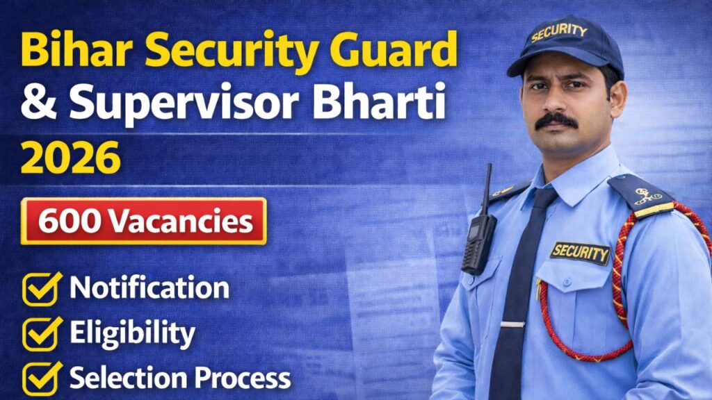 Bihar Security Guard & Supervisor Bharti 2026