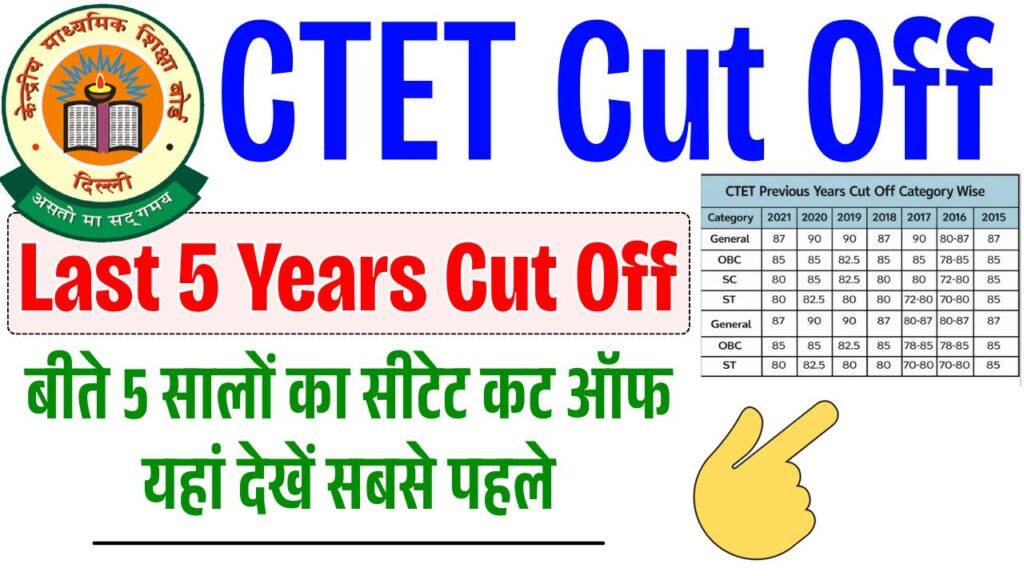 CTET Previous 5 Years Cut Off