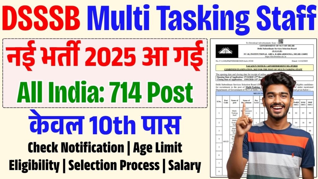 DSSSB Multi Tasking Staff (MTS) Vacancy 2025