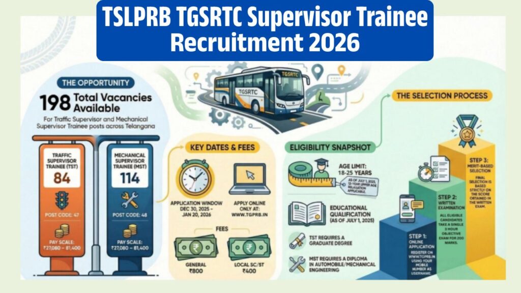 TSLPRB TGSRTC Supervisor Trainee Recruitment 2026