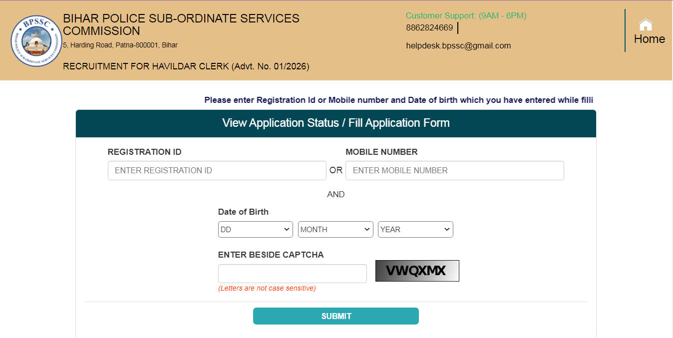 Bihar Police BPSSC Havildar Clerk Recruitment 2026