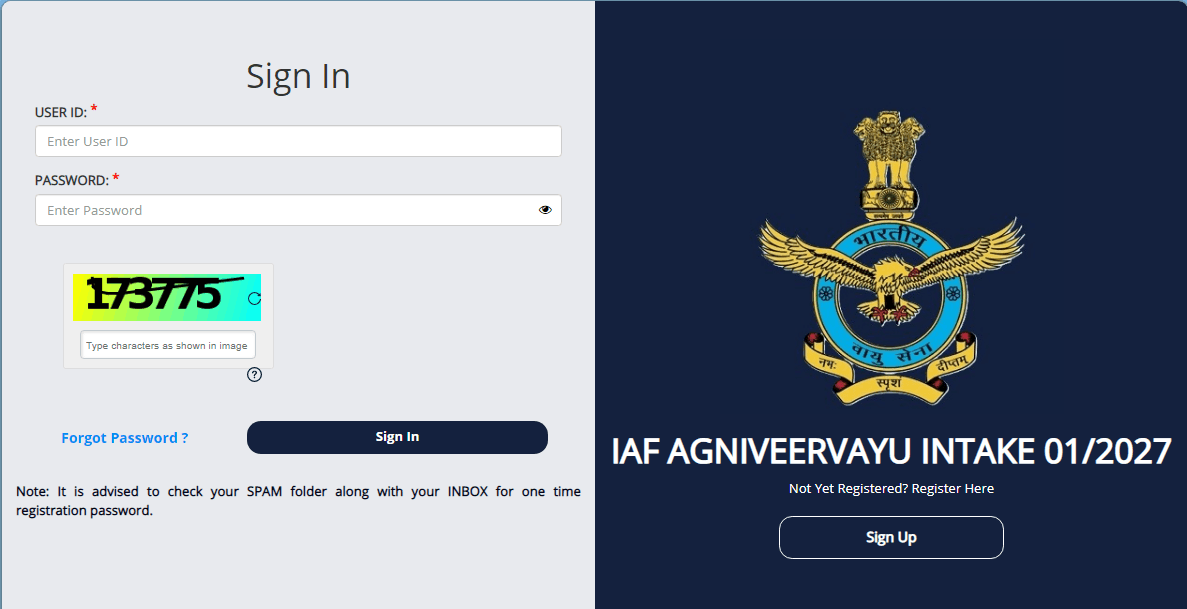 Air Force Agniveervayu Online Form 2026