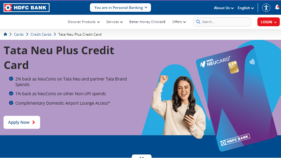 HDFC Bank Tata Neu Credit Card Online Apply 2026
