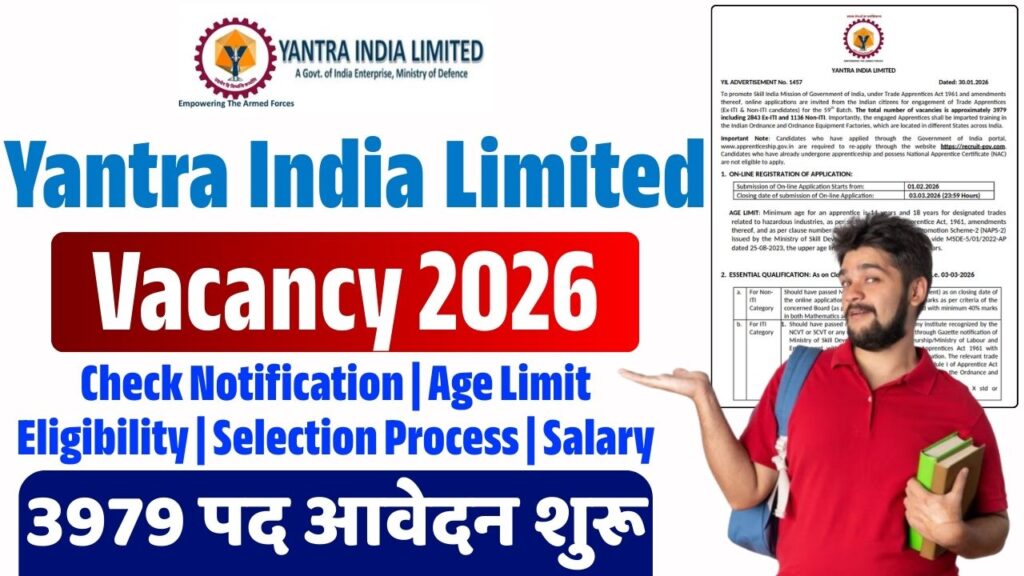 Yantra India Limited Apprentice Recruitment 2026