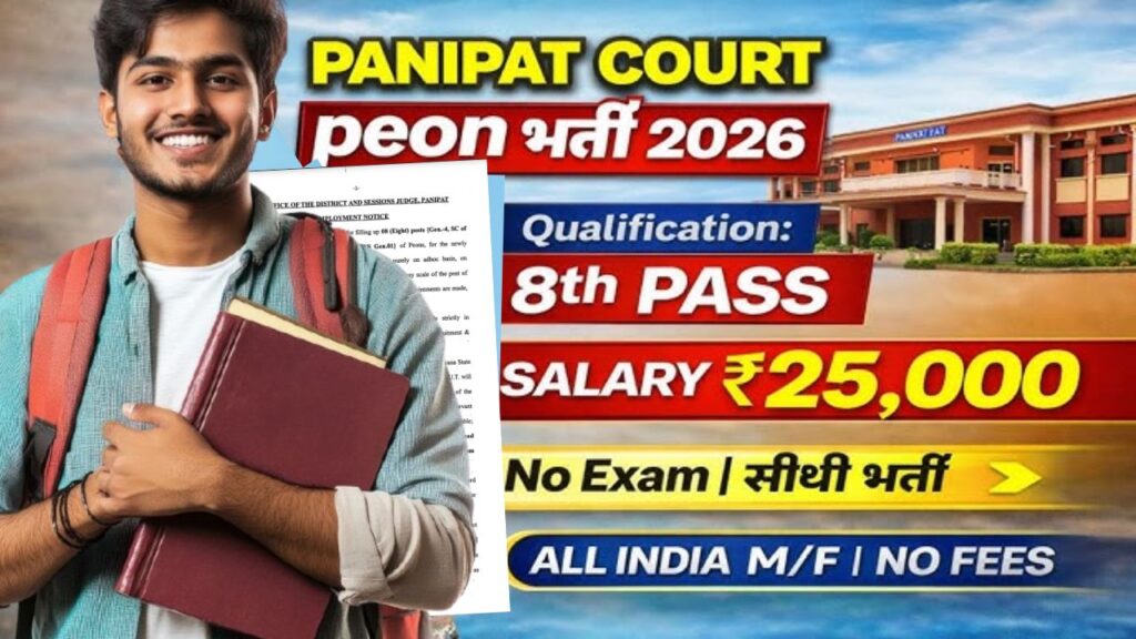 Panipat District Court Peon Recruitment 2026