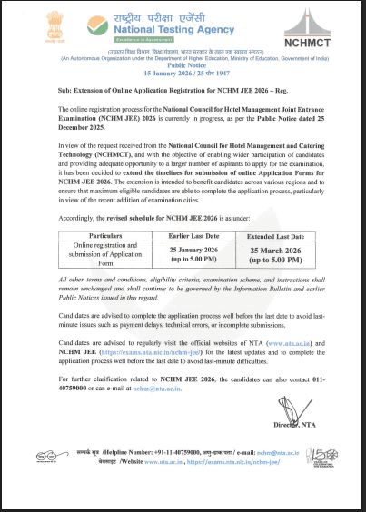 NTA NCHM JEE Admissions 2026
