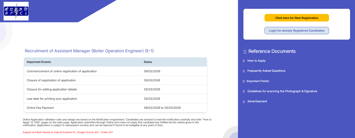 BPSCL Assistant Manager Vacancy 2026