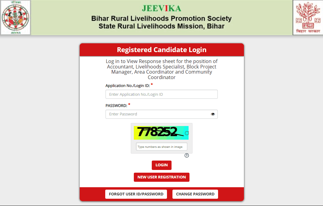 Bihar Jeevika All Posts Responce Sheet 2026