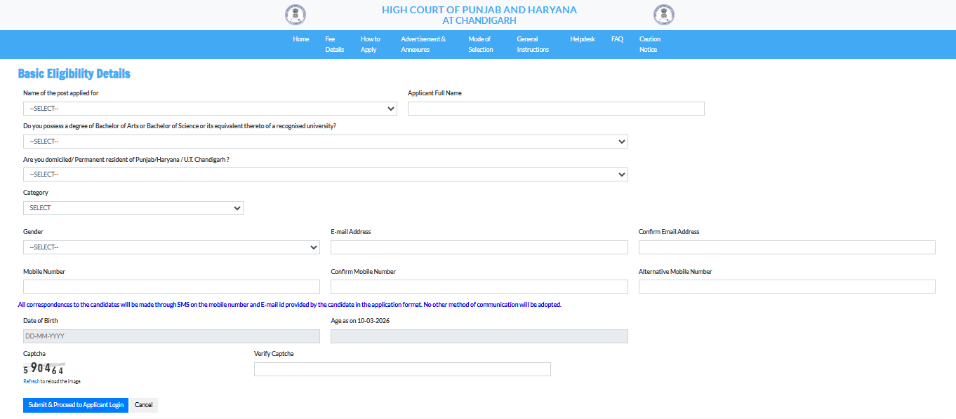 Chandigarh High Court Senior Scale Stenographer Vacancy 2026