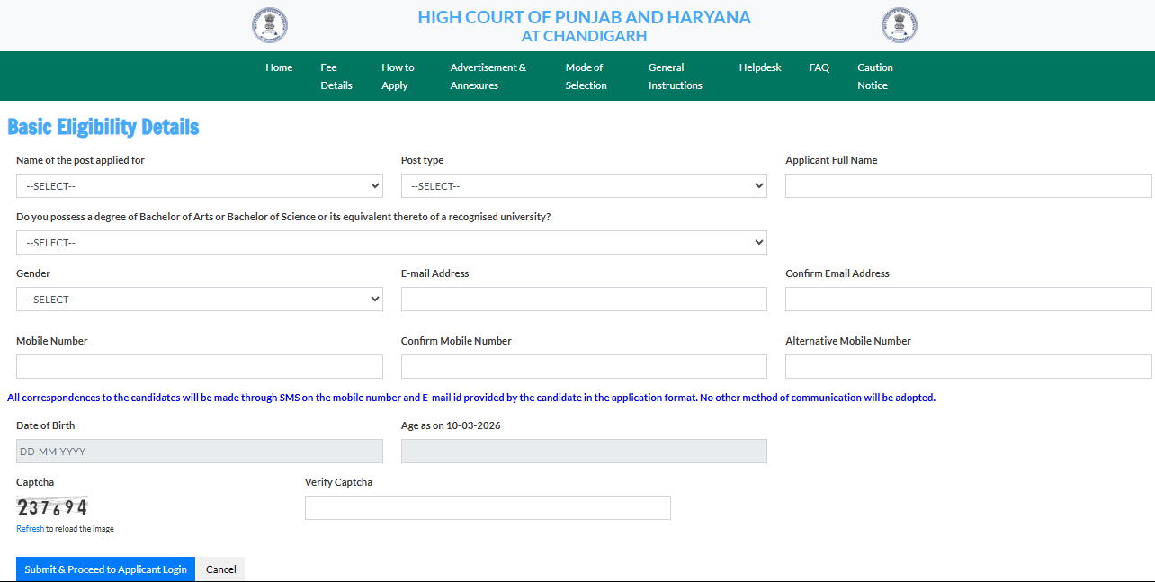 Chandigarh High Court Steno Typist Vacancy 2026