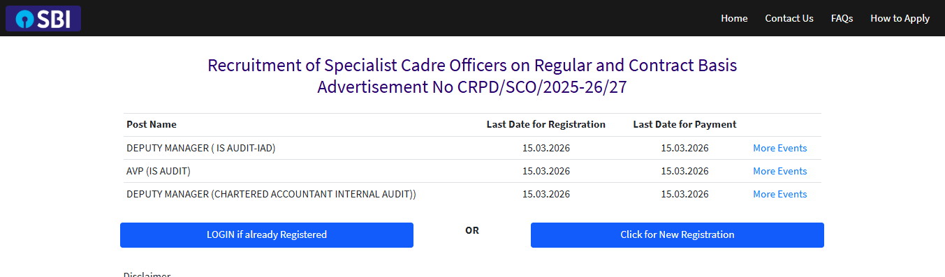 SBI SCO Recruitment 2026