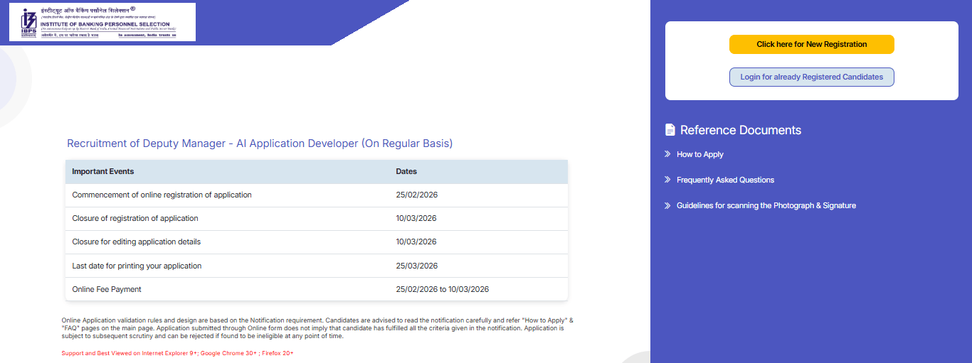 IBPS Deputy Manager Recruitment 2026