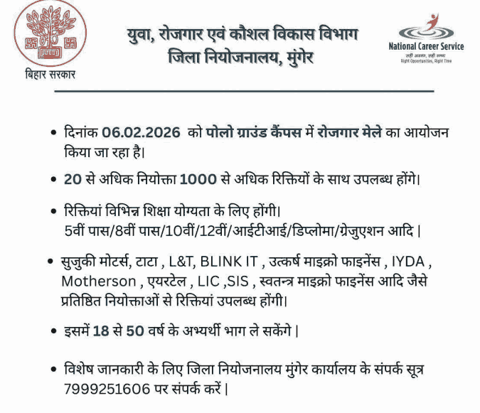 Bihar NCS Rojgar Mela 2026