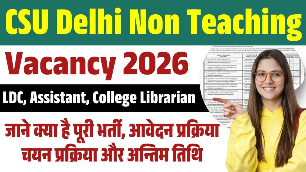 CSU Delhi Non Teaching Vacancy 2026
