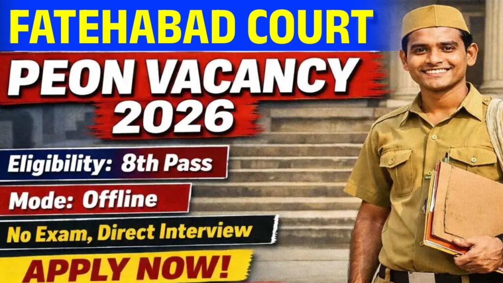 Fatehabad District Court Peon Recruitment 2026