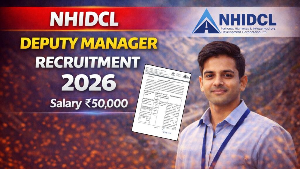 NHIDCL Deputy Manager Recruitment 2026