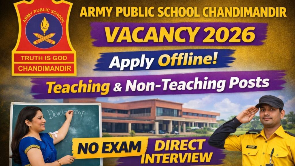 Chandimandir Army Public School Recruitment 2026