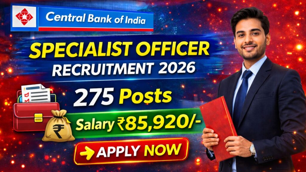 Central Bank of India SO Recruitment 2026