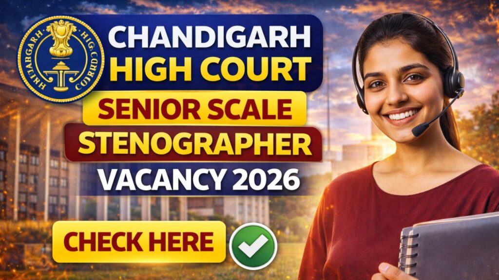 Chandigarh High Court Senior Scale Stenographer Vacancy 2026