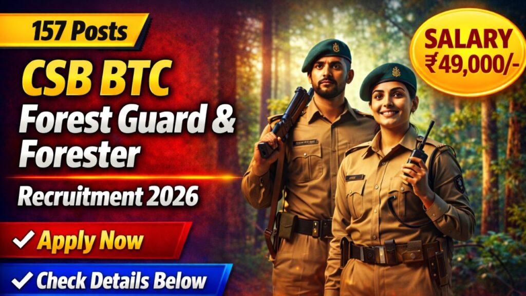 CSB BTC Forest Guard & Forester Recruitment 2026