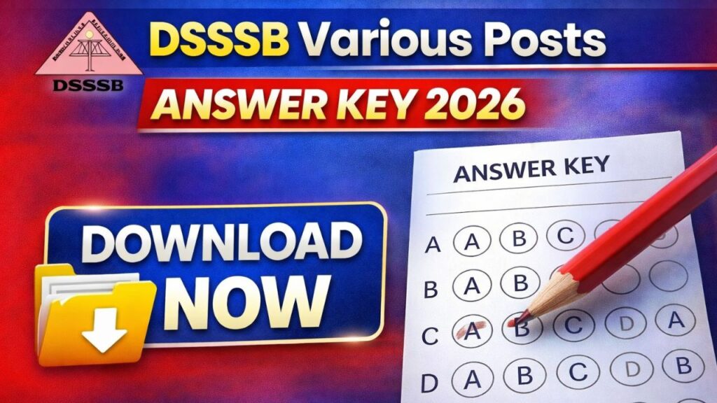 DSSSB Various Posts Answer Key 2026