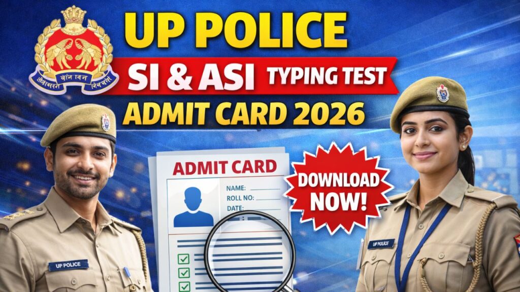 UP Police SI & ASI Typing Test Admit Card 2026