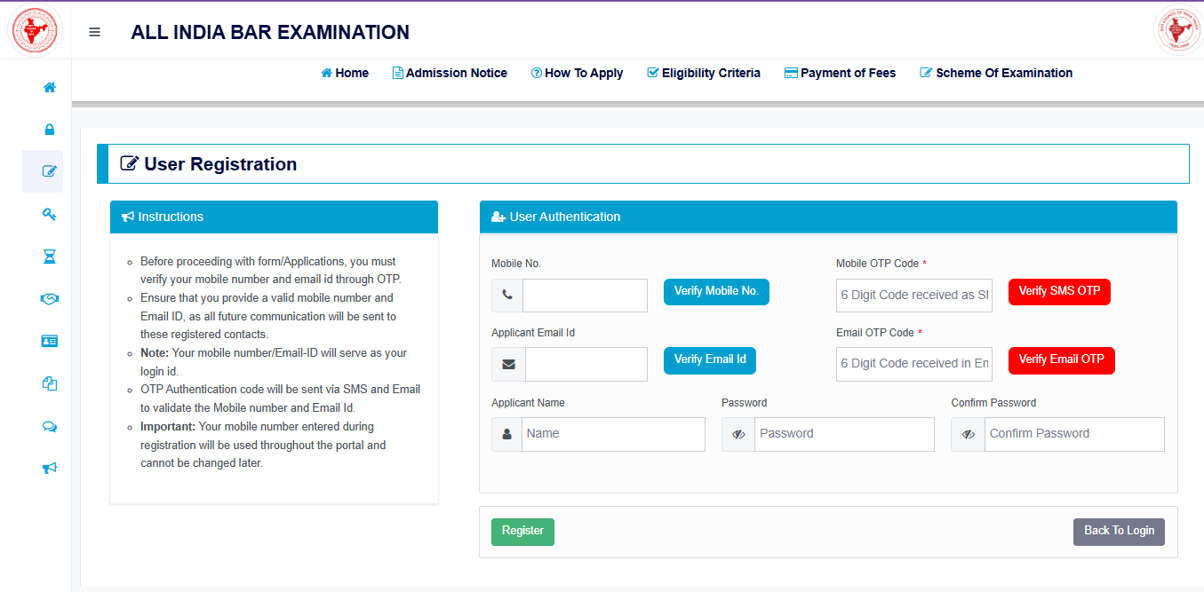 AIBE 21 Exam Online Apply 2026