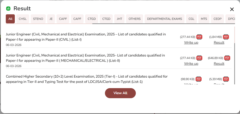 SSC JE Result 2026