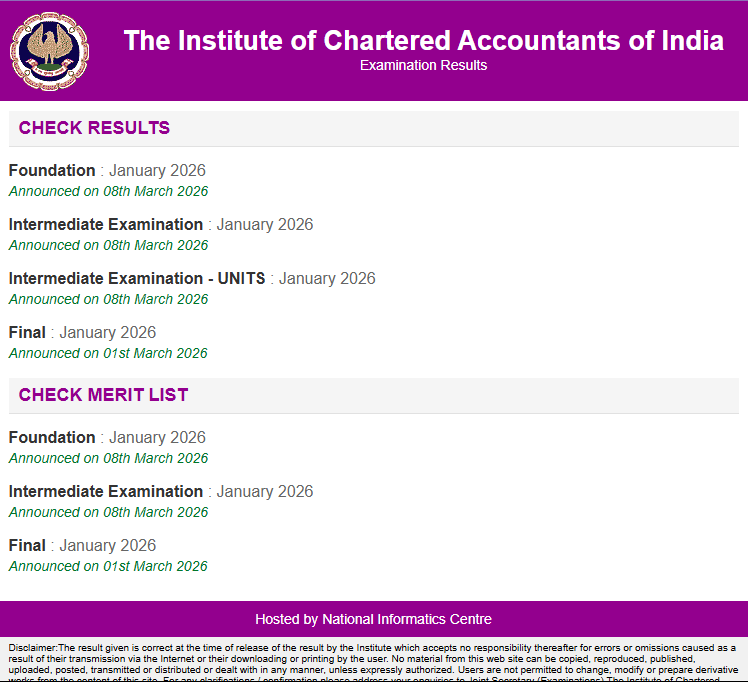 ICAI CA Result 2026